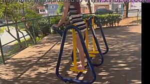 Wife shows ass in crowded park!