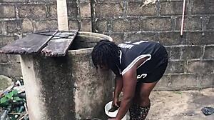 My boyfriend loves fucking me by the well!