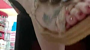 Stepsister Tries Shoes After Workout, Flashing Dirty Feet And Panties. Spy On Her?