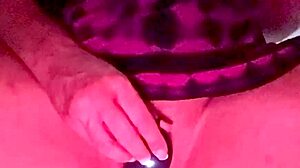 Blonde milf shows tight pussy close up.