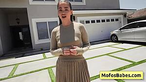 hey, sexy brunette angelina moon pays gardener logan xander with blowjob and juicy pussy