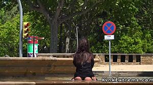Spanish Hottie Bound and Gangbanged Outdoors