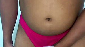 Who is wearing erotic panties and masturbating?