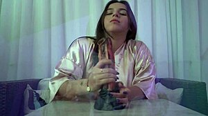 Sexy Nataly Fucks Huge Dildo Intensely