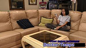 dr tampa performs pre employment physical on alix avery with close up details