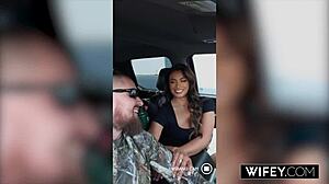 Wifey Karina Valentina gets fucked hard while hubby watches