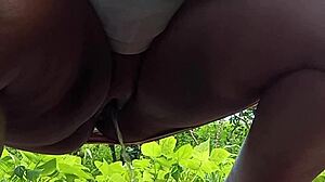 Married woman peeing on the street!