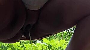 Married woman peeing on the street!