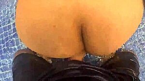 Milf with big ass pounded in pool, craves cock over food