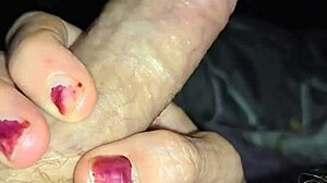 Wife jerks, blows, and fucks in doggystyle until cum covers her asshole