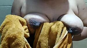 Indian Big Boob Bhabi Bathing Naked In The Bathroom, Revealing Her Teacher Body During Bath Time