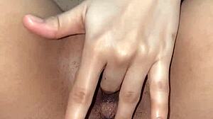 bold close-up fingering of wet pussy