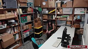 Shoplifter gets caught and fucked by the officer in lingerie 😈