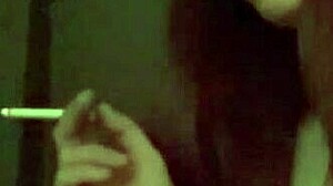 bold italian milf artemisia love flashes big horny boobs and nipples in solo smoke fetish