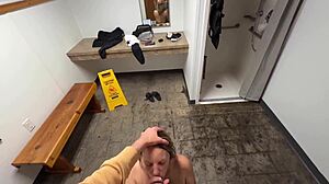 public shower blowjob