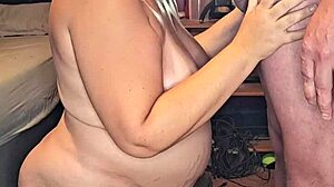 Preggo milf sucks monster cock