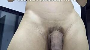 Transex Sabrina Fernandes Shows Off Big Cock, Crossdressing, Amateurs, Transsexual Monster Cock, Cumshot