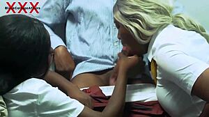 Students Show Head Teacher Double Pussy Fucking in Wild Threesome