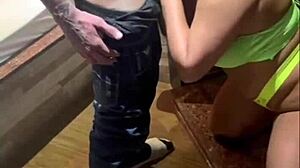 wife enjoys skinny guy with big cock in homemade scene