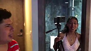 Latina in Fake Casting Cumshot