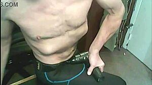 i stretch my skinny ass in leggings while bound with massage gun