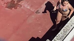 ARGENTINIAN NEIGHBORS IN BIKINIS SUNBATHING ON TERRACE PART 4