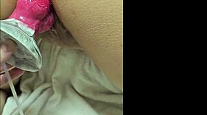 blonde gets impregnated by a huge fantasy dog dildo in doggystyle position