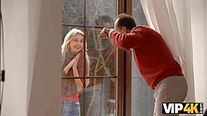 Vip4k girl sucks and impales muff on her much older bf penis