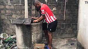 My boyfriend loves fucking me by the well!