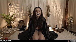 damn, witch mistress squirts under voodoo doll control!