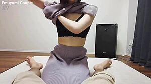 Japanese Amateur Emu Yumi Teases Big Cock in POV Handjob to Cumshot