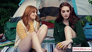 Lacy lennon experiences her first lesbian fisting at summer camp with rimjob