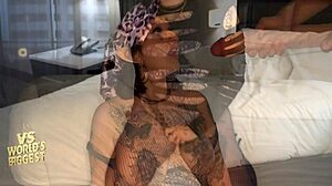 Hippie chick takes two huge cocks in anal double penetration