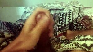 Skinny brazilian young guy masturbates solo on bed