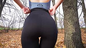 Fit Milf In Tight Black Leggings Boldly Teases Her Sexy Ass
