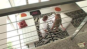 blonde cheats with anal shower threesome after argument