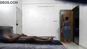 Man Flashing His Cock to Maid Samantha While She Cleans the House