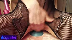 Big Blue Dildo Stretches Anal Wide Open