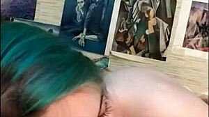 Stunning Tattooed Mistress Edges Friend's Cock in BDSM Session