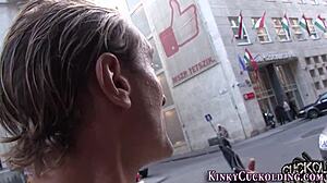 Blonde interracial facial humiliation