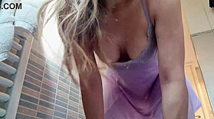 The hot girl struggles to choose the perfect panties for her big ass