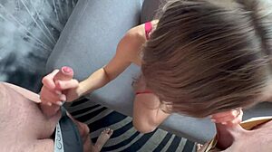 milf takes two cocks in hotel window for anal and pussy creampie