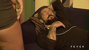 Wife watches husband with best friend in homemade video