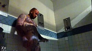 Prison solo session with tattoos