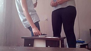 who lost the card game performs the forfeit with a lick in this lesbian illusion