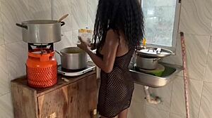 Pussy Squirts Hard in the Kitchen During Wild Action
