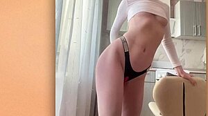 sucking my girlfriend's dildo then fucking him hard