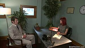 Shemale boss anal fucks auditioner