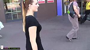 What happens when a cute Czech teen gets horny in public at the mall?