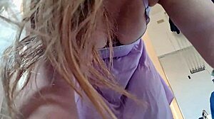 The hot girl struggles to choose the perfect panties for her big ass